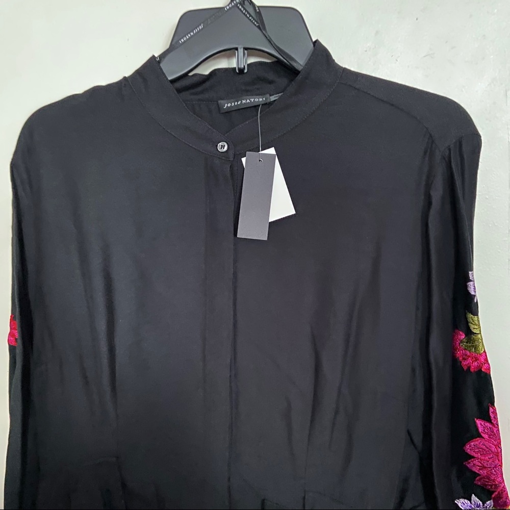 Josie Natori Embroidered Floral Tunic Top - Picture 7 of 9
